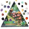 24Grids Christmas Countdown Calendar Gift Box With Hole Crystal Rough Mineral Stone Fun Box For Children To  Play