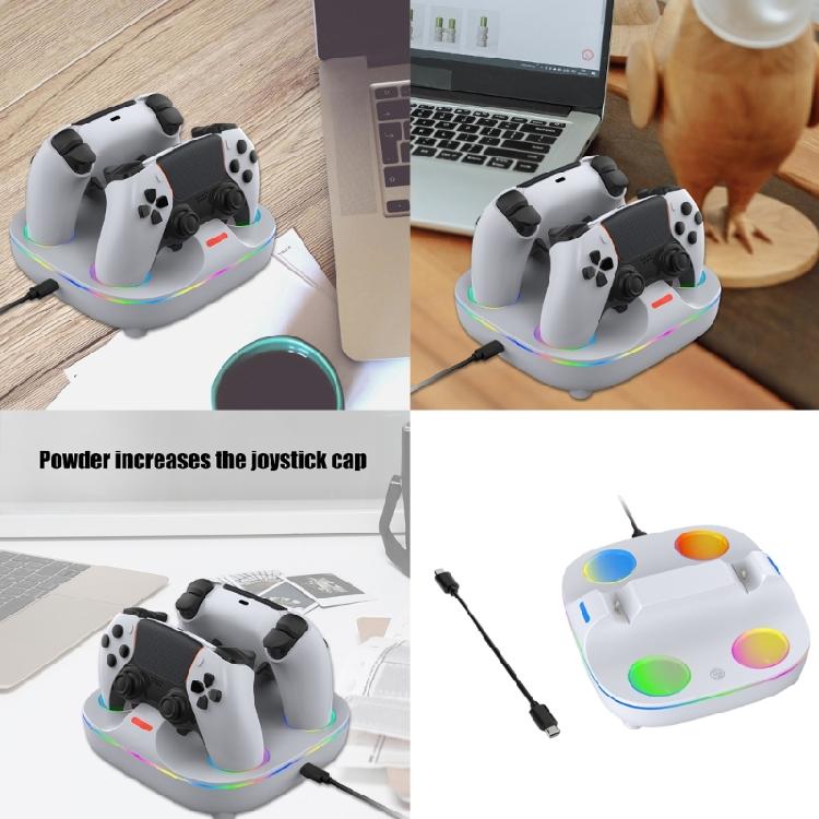 Double Controller Charging Base with LED Status Indicator Light Charging Holder Dock for P5 Gaming Handle