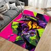 Colorful Futuristic Mecha Design Carpet with Pink and Green Accents Suitable for use as an anti-slip for living room bedroom sofas