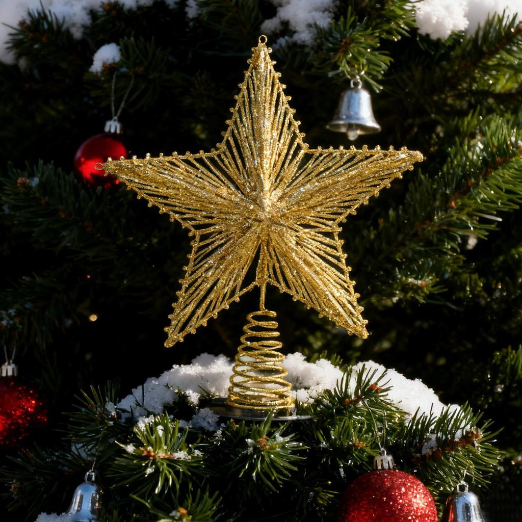 Weihnachtsbaumspitze Stern Dekoration Funkelnder Stern Weihnachtsbaum Dekoration Für Außen Innen Vintage Haus Bauernhof