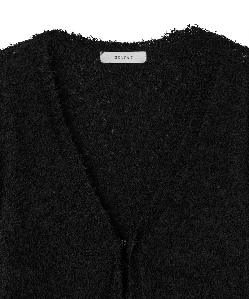Noirer For Woman Feathery Open Cardigan (Black)