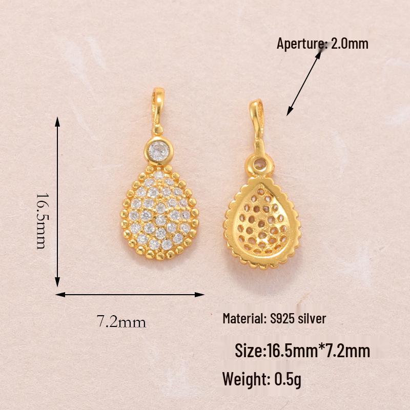 Ciondolo Anello a Tirare Tulipano Anatra in Argento Sterling S925 Placcato Oro per Braccialetti o Collane Fai da Te