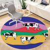 1pc Cows Pasture Office Round Area Rug,  Mat Suitable For Office, Under Office Chairs Bedroom Living Room Home Decor, Room Deco