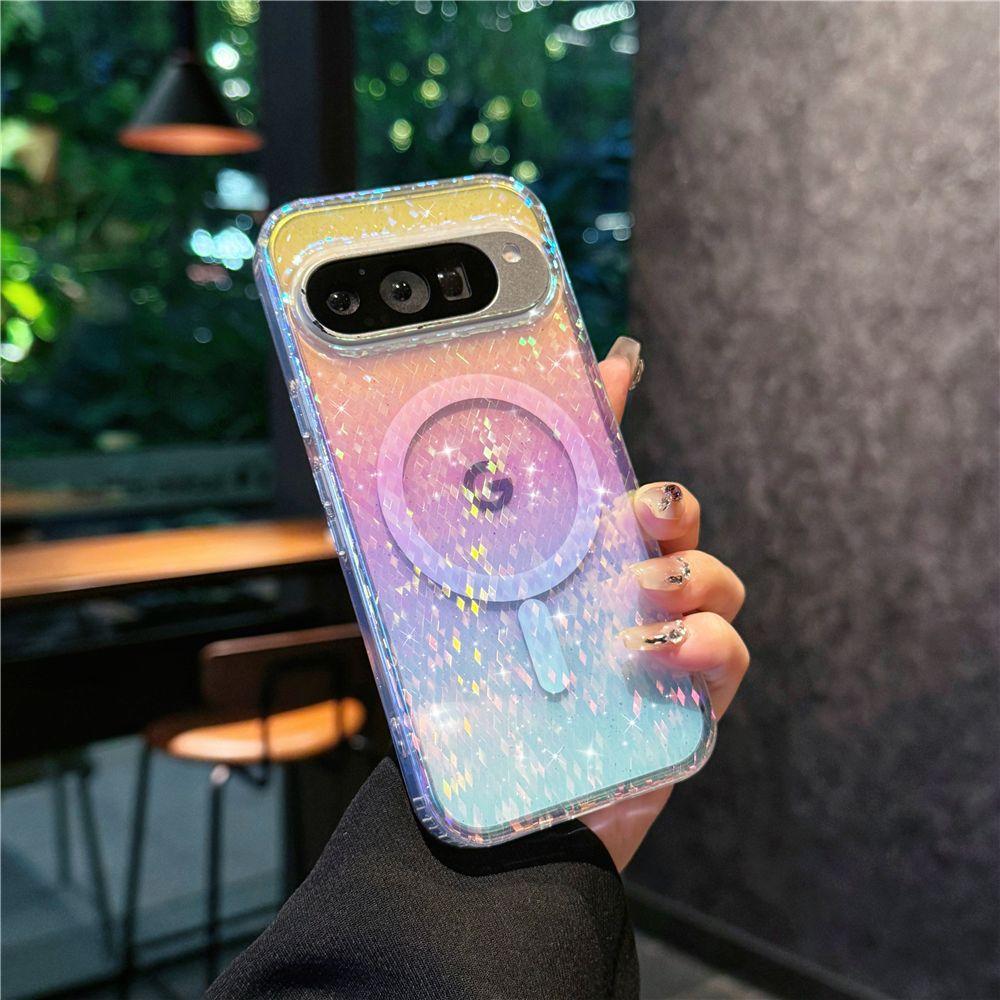 Applicable To Google Google Mobile Phone Case 9Pro/10proXL Terminator Pixel9A Glitter Magnetic Transparent Case