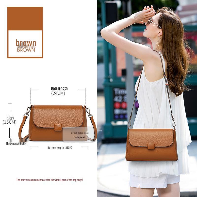 

Genuine Leather Women s Crossbody Bag - Fashionable, Versatile, Anti-theft Shoulder Bag for Moms, Small Size, Summer 2026 коричневый
