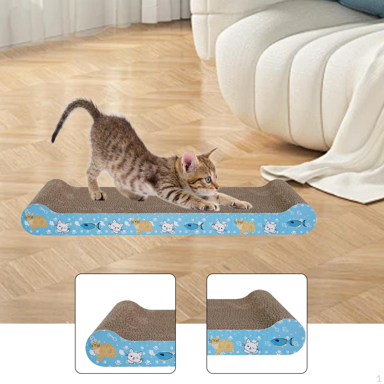 

Cardboard Cat Scratcher Pet Bed Corrugated Paper Kittens Furniture Protection Rest Play синій