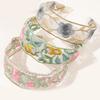 Mesh Garn Breites Stirnband Retro Stickerei Blumenmuster Haar Hoop Weiches elastisches Stirnband Haar-Accessoire