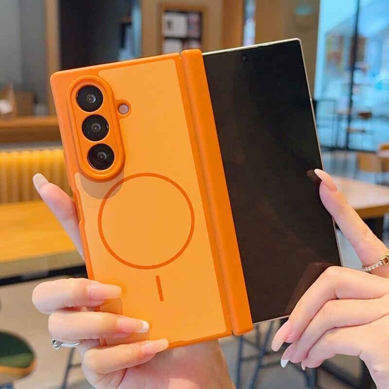 Color Shield Double Central Axis Is Suitable for Samsung Zfold1 Magnetic Mobile Phone Case Skin Matte ZFold1 Business Folding Screen
