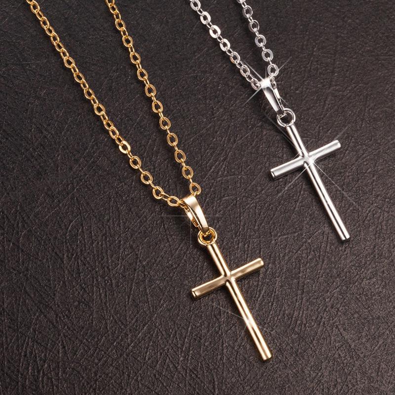 Cross-Border Hip Hop Zircon Cross Necklace - Punk Style Unisex Pendant Accessory