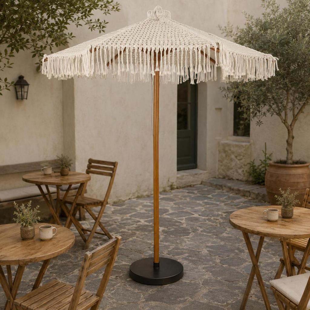 Rope Sunshade Tassel Fringe Decorative Open Weave