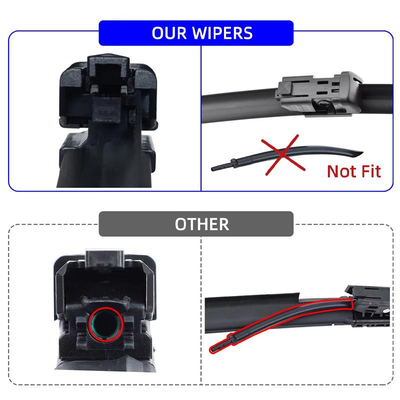 3PCS For Hyundai I20 PB 2008-2014 24" + 16"+ 12" Front Rear Wiper Blades Windshield Windscreen Window Cutter Accessories