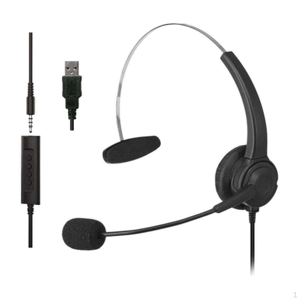 Sladdanslutet Telefonheadset Business Hörlur Mono Telefon Datorheadset för