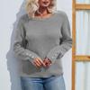 Women's  Solid Color Long Sleeve Pullover Women's Knit Sweater