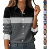 Women's Button Down Prints Shirt Long Sleeve Shirt Business Work Tops Casual With Pockets Jacket