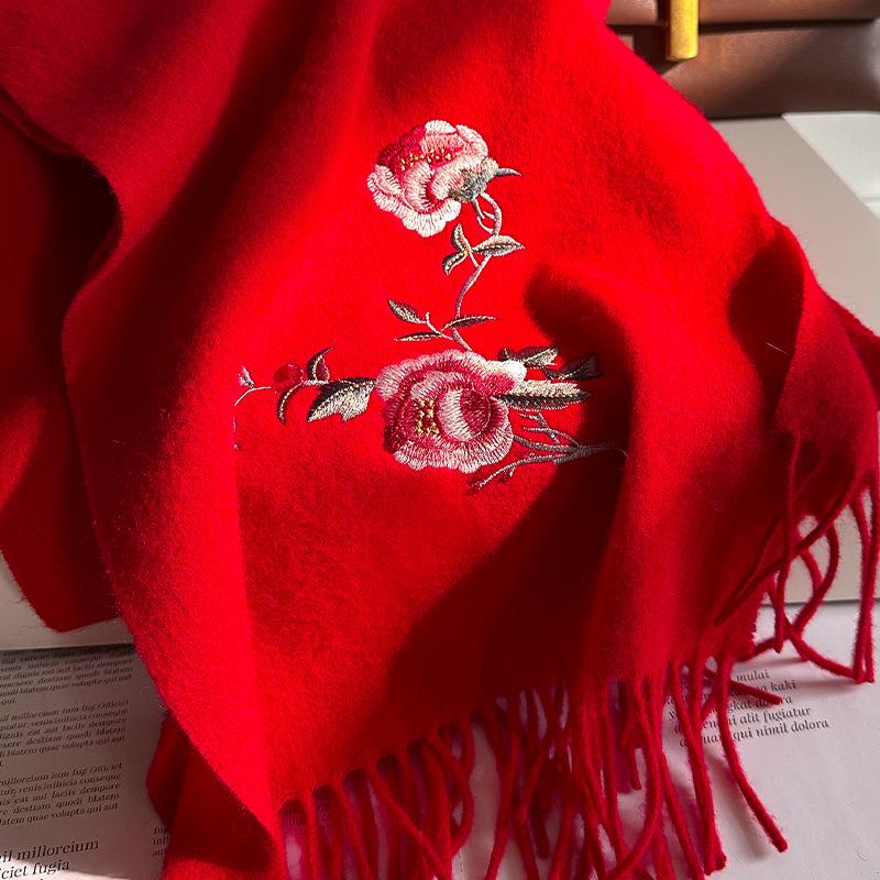 100% Wool Winter Scarf For Women Long Warm Cashmere Scarves Hijab Solid Lady Shawl Wrap Female Pashmina Bandana Head Scarfs New