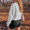 Women's Casual Loose Fit Button-Down Collar Long Sleeve Pullover Sweatshirt