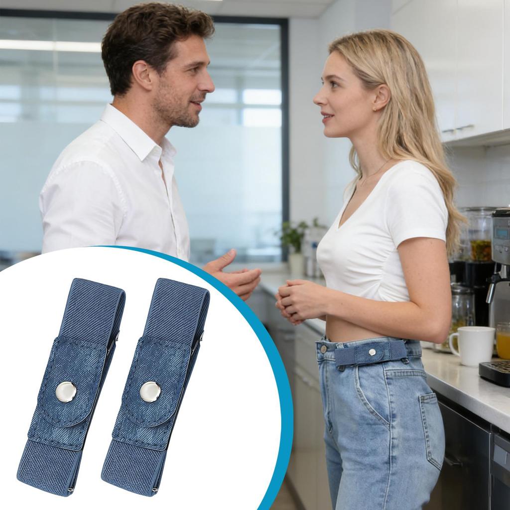 Elastischer Gürtel ohne Schnalle für Damen & Herren, 1 Paar Verstellbarer Riemen, Schnallenloser Gürtel für Freizeit, Arbeit, Jeans, Hosen, Kleider, Golf