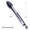 Cross-Border Stainless Steel & Silicone BBQ Grilling Tongs Set – 7", 9", 12"