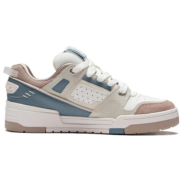 New LiNing Journey Journey Anti Slip Wear Resistant Low Top Skateboard Shoes White Gray Green AGCR297-7