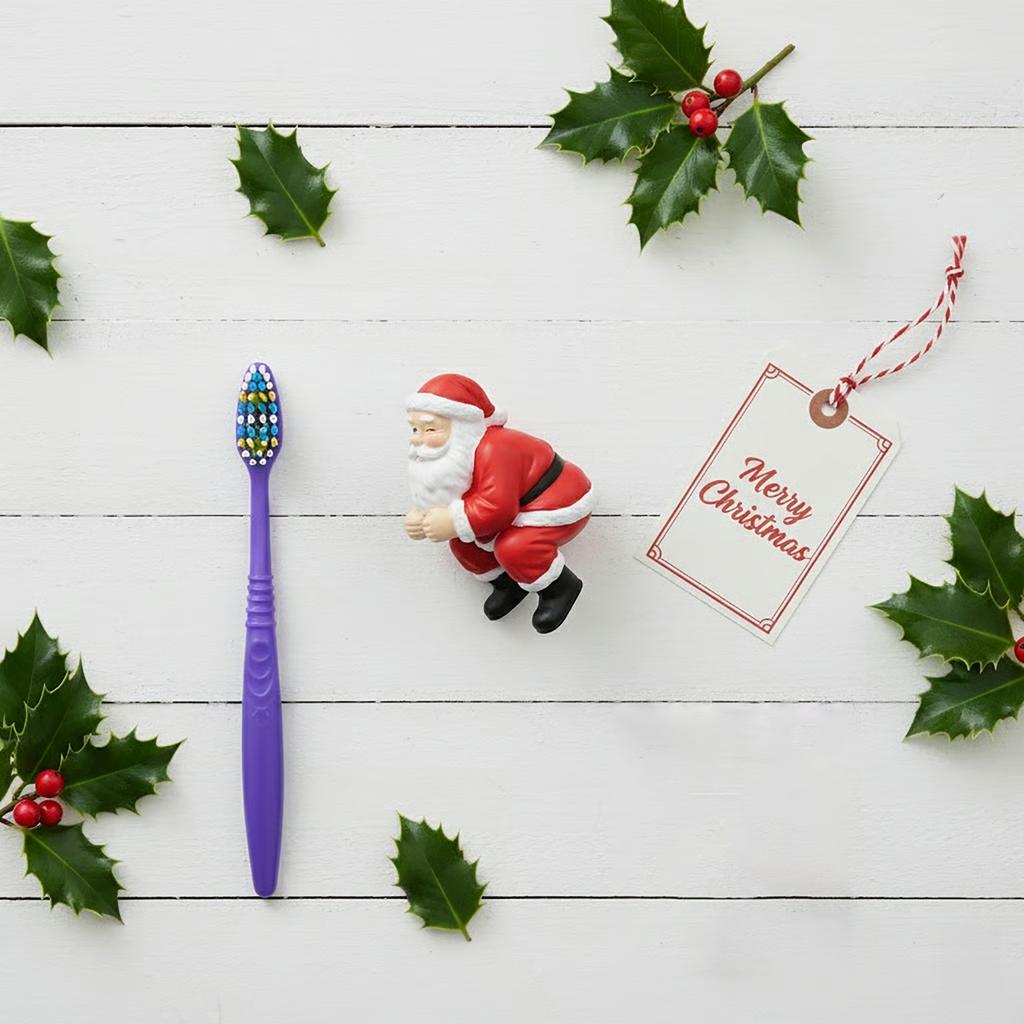 Jolly Santa Toothpaste Topper, 3D Rear End Excrement Squeezing Toothpaste Dispenser, Funny Butt Pooping Toothpastes Toppers