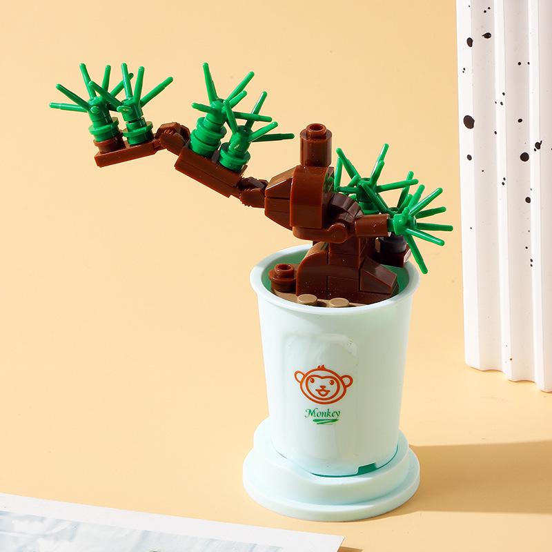 Klocki do budowania róży bonsai kompatybilne z LEGO dla dzieci - Ozdoba dekoracyjna i prezent