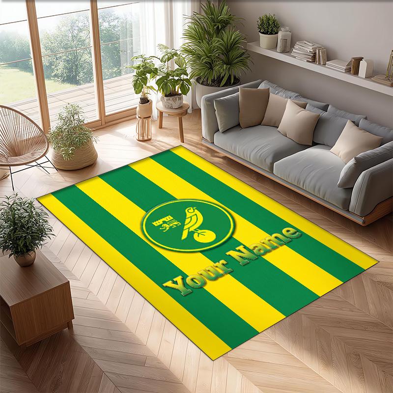 Norwich City Printed Crystal Velvet Rug Non‑Slip Crystal Velvet Carpet For Sofa Bedroom Indoor Home Decoration
