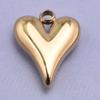 6pcs Stainless Steel Heart Pendant Charms For Jewelry Making Supplies Three Dimensional Love Magma Real Gold Plated DIY Breloque