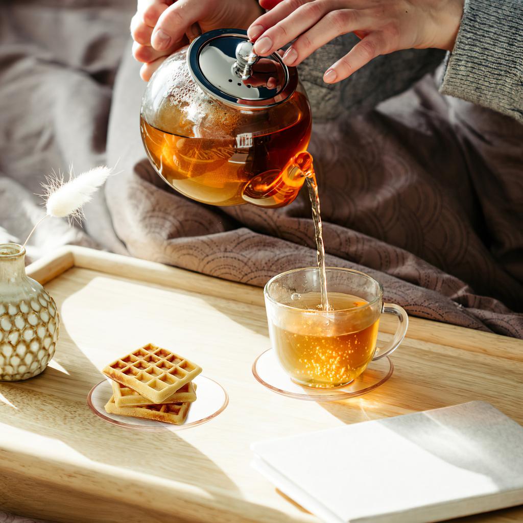 4 ks skleněných podšálků, domácích čajových talířků, podšálků, kulatých svačin, průhledných kávových a espressových šálků