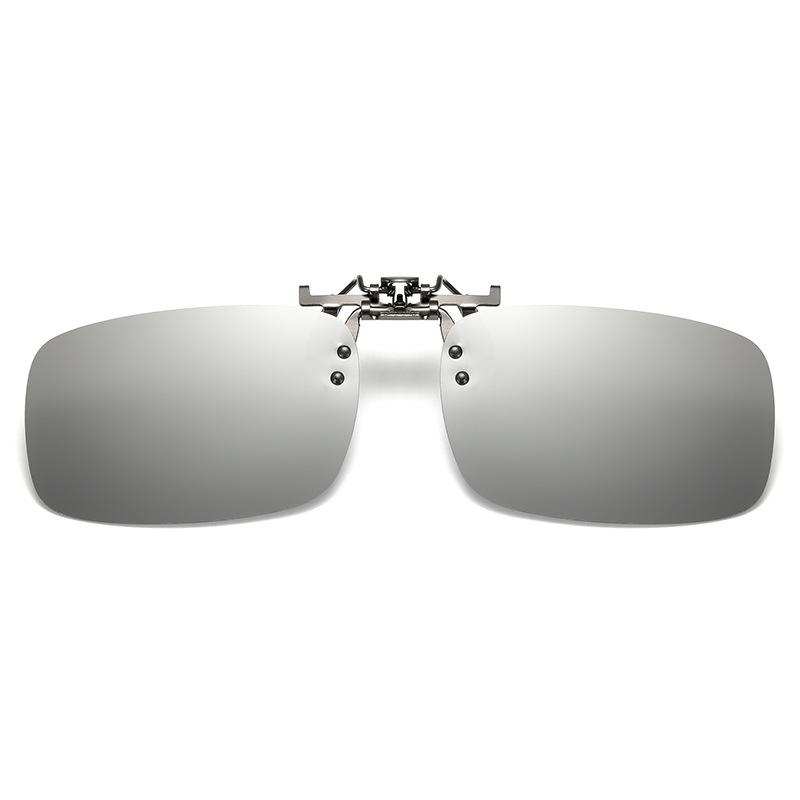 Lunettes de soleil métalliques relevées ultra-légères, Lunettes de soleil à clip polarisées carrées spécifiques pour conducteur et pêche