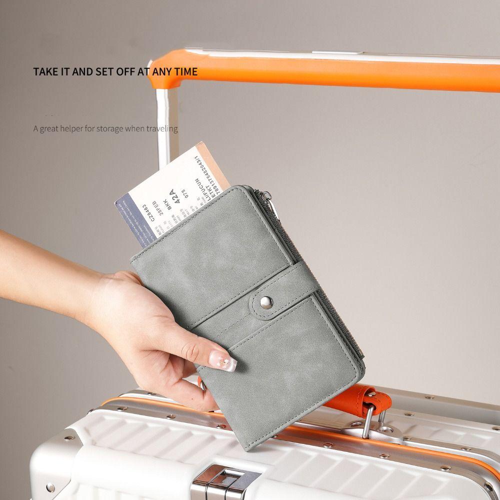 Passport Cover PU Passport Bag Card Holder Storage Card Bag Portable Passport Clip  Women
