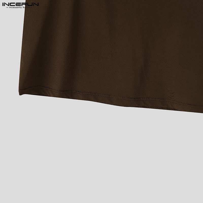 INCERUN Men Sleeveless Stitching Casual Fitted Tank Tops Basic Undershirts