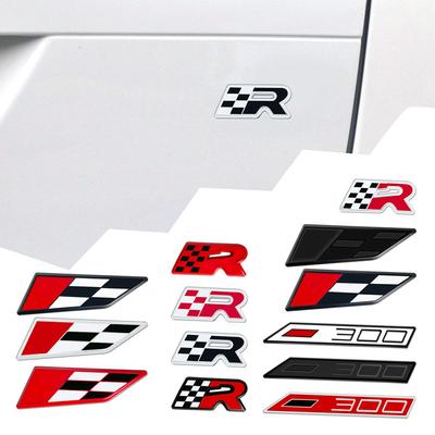 3D Metal Car Rear Trunk Race Flag Emblem Fender Rear Nameplate R 300 Badge Sticker For Seat Leon Cupra Ateca Arona Ibiza Altea