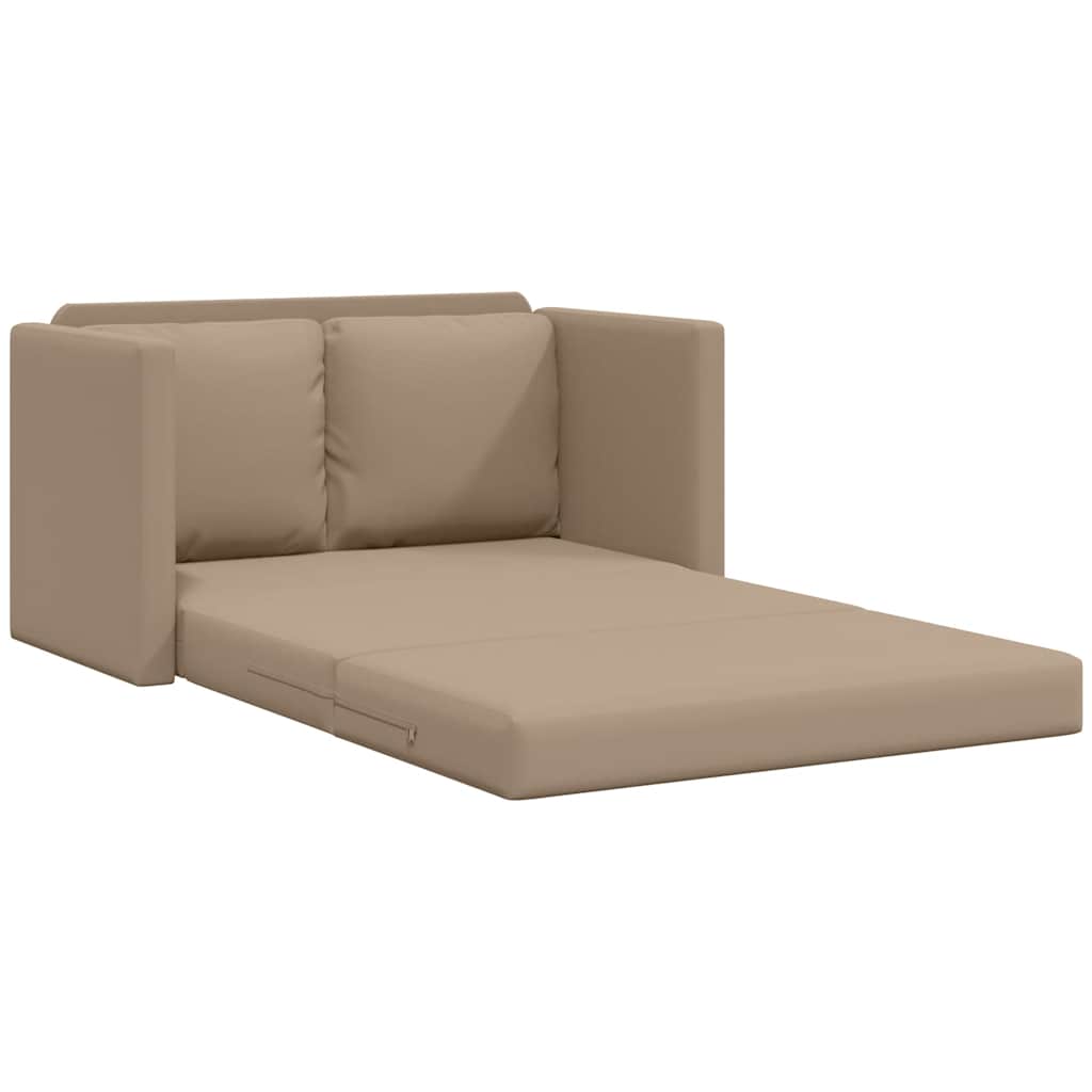 Floor Sofa with Sleeping Function Cappuccino Brown Artificial Leather