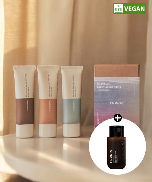 Frudia Refrost Essential Blending Hand Trio Vegan Hand Cream 3 Piece Gift Set FREE