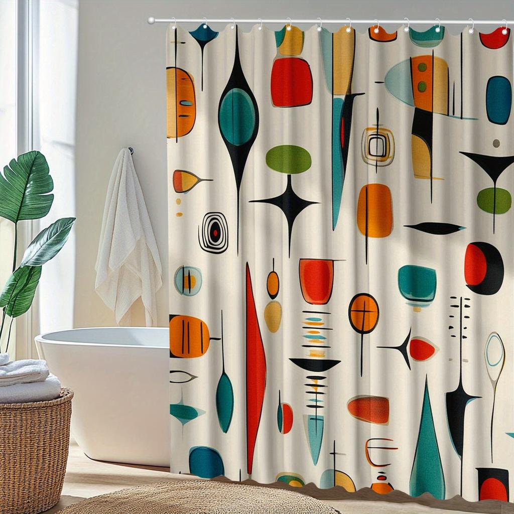 Abstract Art Digital Print Shower Curtain - Home Decor, 70.9x70.9 Inches, Hotel & Household Bathroom Decor