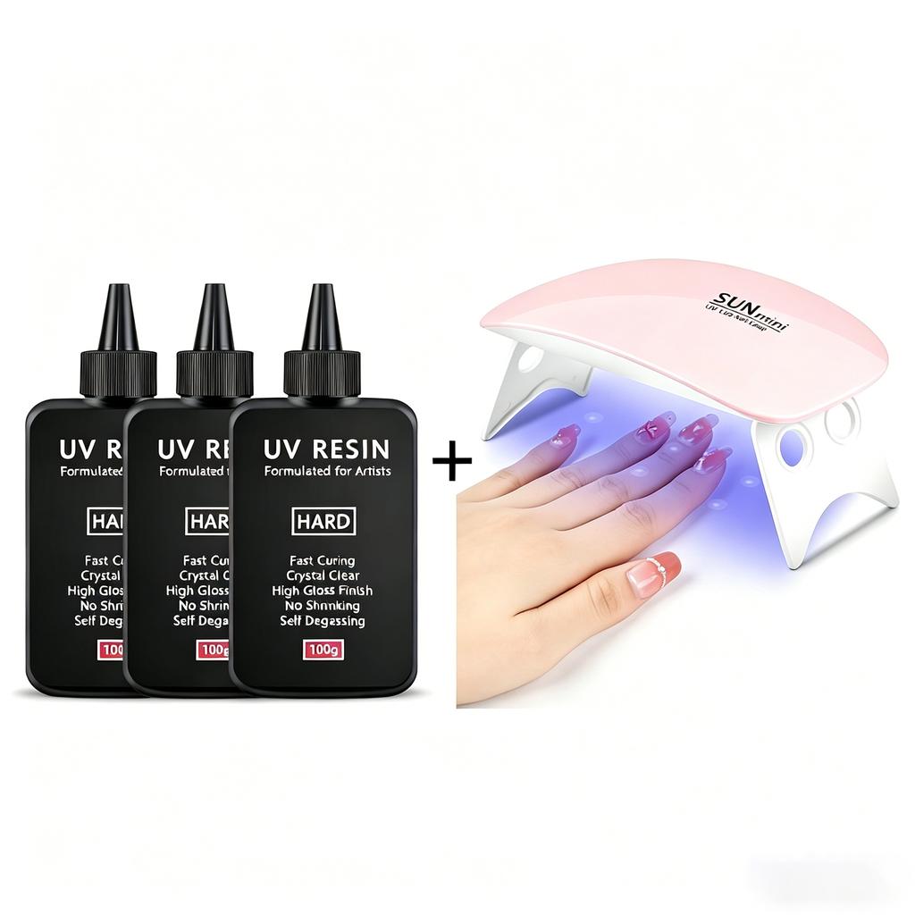 Crystal Clear Hard UV Resin Upgraded Formula Ultraviolet Fast Curing Resin for Jewelry Making, Hard Transparent Solar Cure Resin