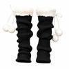 1pair Solid Color Knitted Leg Warmers Warm Winter Foot Cover Cute Mid-Calf Length Socks  Girl