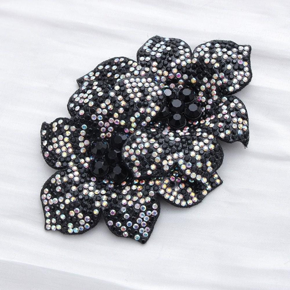 3D Rhinestone Flower Patches Sparkling DIY Craft Flower Brooch Fabrics Embellishment Jewelry Accessories