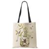 Plant Flowers Shopping Tote Bag Women Canvas Print Shoulder Bag Reusable Harajuku Large Capacity Travel School Handbag CLE