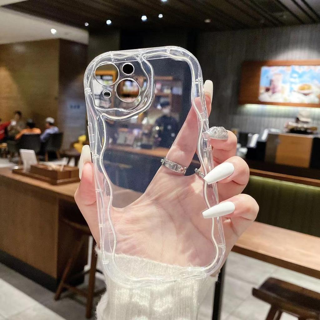 Cream Texture Casing Wavy Edge Soft Silicone Cover Phone Case For OPPO Realme OnePlus Vivo Soft Back Cover