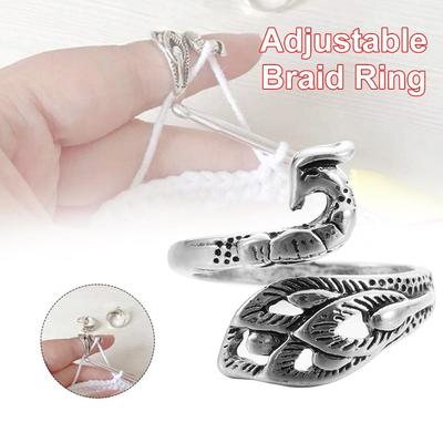 Accessories Knitting Loop Crochet Ring Peacock Fish Phoenix Ring Sewing Accessories Thimble Ring