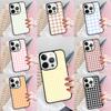 Pastel Gingham Phone Case For iPhone 17 Air 15 16e 14 13 Pro Max Coque 12 11 Pro Max PLUS Cover