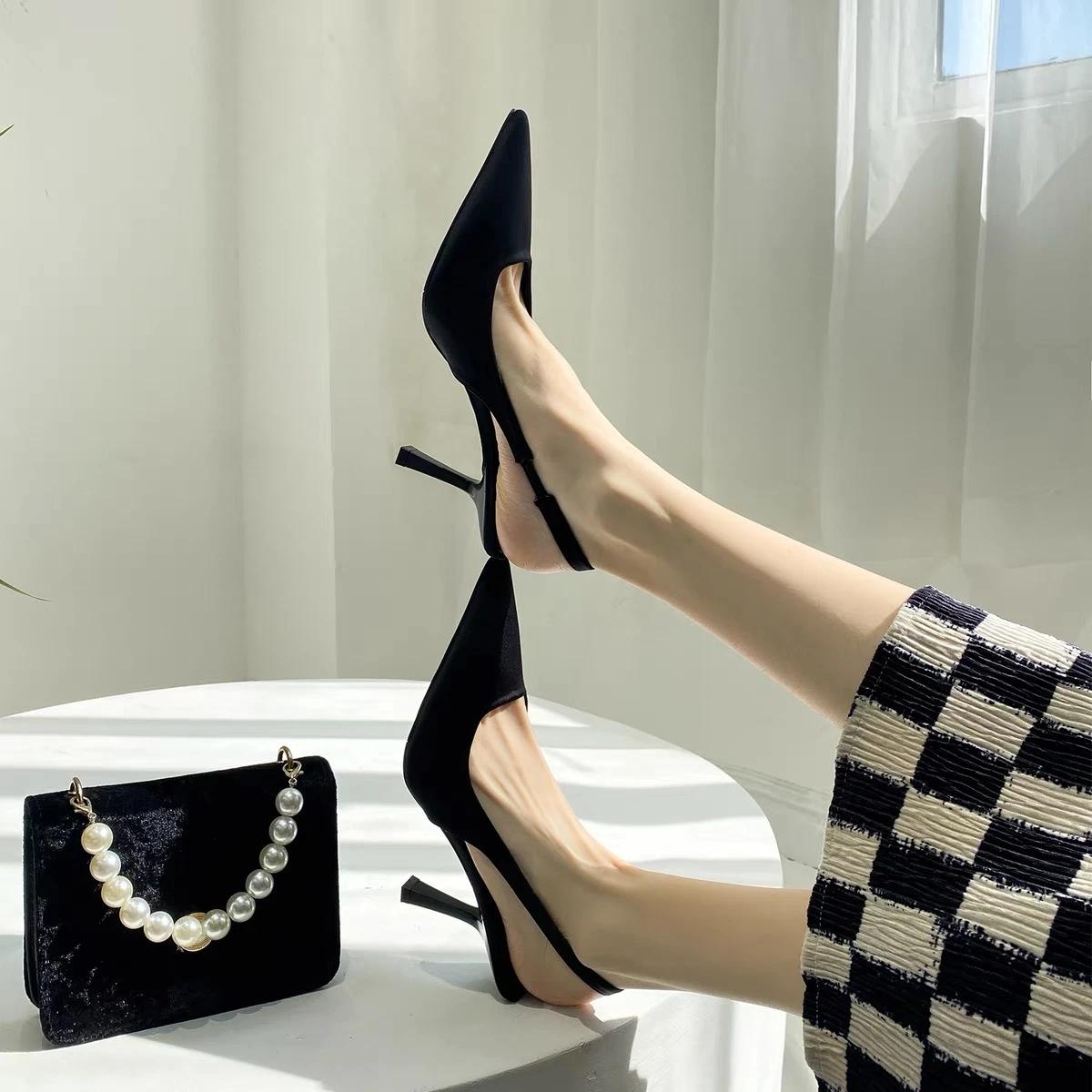 

Fashion Women s Sandals Pointed Toe Thin Heels Cover Toe Women s Shoes Dress Banquet Shallow Mouth Fashion Elegant Sandalias De Mujer 35