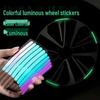 Colorful Reflective Wheel Hub Stickers - Anti-Collision Luminous Decals for Car Tires