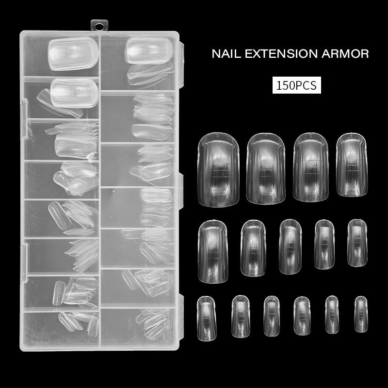 150 Pcs/Box Toe Dual Nail Forms For Poly Extension Gel Toenail Dual Forms Reusable Full Cover Molds Acrylic Top Forms 15 Sizes