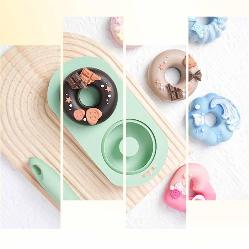 DIY Doughnut Baking Mold 2-Cavity Cake Mold Easy to Demold Silicone Baking Pan  Bakery Tools