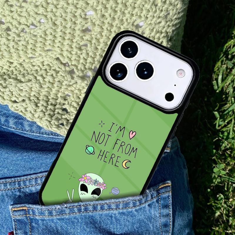 Aesthetics Cartoon alien Phone Case Cover for IPhone 11 12 13 14 15 16e 17 Pro Max Coque for IPhone 17 Air
