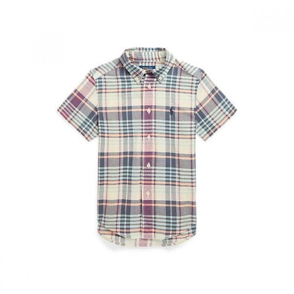 Polo Kids Madras Indigo Cotton Short Sleeve Shirt Cwpowovt6820359999