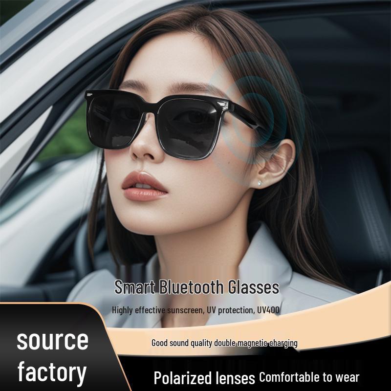 Cross-border Smart Bluetooth Sunglasses: Music, Calls, Navigation, UV Protection, Polarized Lenses, Comfortable Fit.