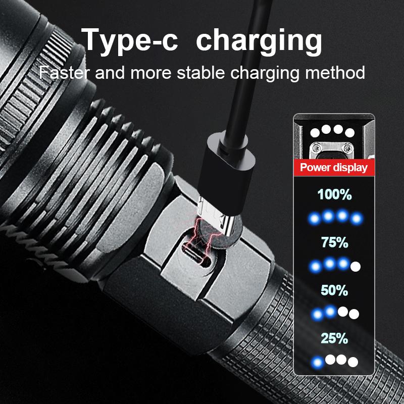 XHP390 High Power Led Flashlights 10000LM Rechargeable Powerful Torch Strong Light Lantern Emergency Led Torch